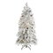 Nearly Natural 5&#x27; Pre-Lit Montana Spruce Flocked Artificial Christmas Tree, Clear LED Lights